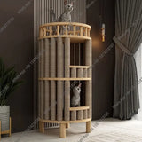 I L Solid Wood Cat Nest Cat Climbing Frame Space Capsule Cat Villa Nest Shelf Pet Toy Scratchers Products Furniture Accessories