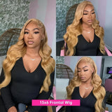 Body Wave Human Hair Wigs 27 Honey Blonde 13X6 Hd Lace Frontal Wig 13X4 Human Hair 250 Density Colored Preplucked Brazilian Wigs