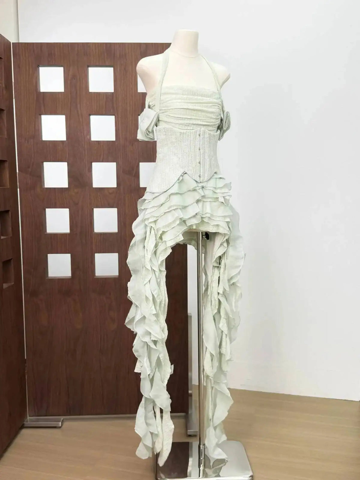 IEQJ Fashion Solid Color Dress Women's Fringe Strapless Dress Waistband Same Color Shorts 2025 Summer New Tide 3QW1034