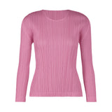 Miyake Pleated Causal Long Sleeve Top Women Classical Pleats Please T-shirt