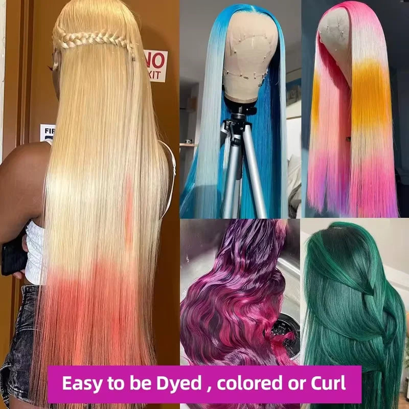 Long Inch 613 Human Hair Wig Blonde 613 Hd Lace Frontal Wig Straight Human Hair Wigs Colored Honey Blonde Human Lace Front Wigs