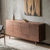 North American black walnut dining side cabinet modern simple living room wabi wind solid wood side cabinet floor cabinet storag