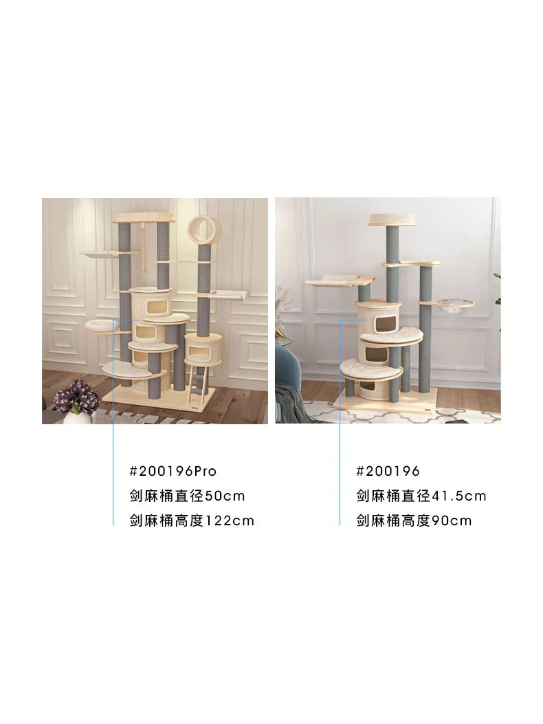 Super large cat climbing frame, cat tree integration, imported solid wood cat villa
