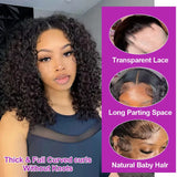 Short Bob Wigs Water Curly 13x4 13x6 Deep Wave HD Lace Frontal Wig For