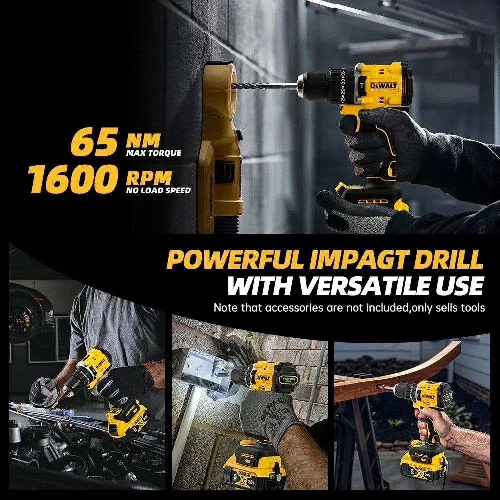 DEWALT DCD805 Brushless Compact Electric Screwdriver Hand Drill Impact Drill 20V Rechargeable Lithium Battery Charger
