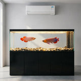 All-in-One AquariumLarge Freestanding Goldfish Tank With Bottom Filter And Ultra-Clear Glass Integrated Cabinet For Living Room