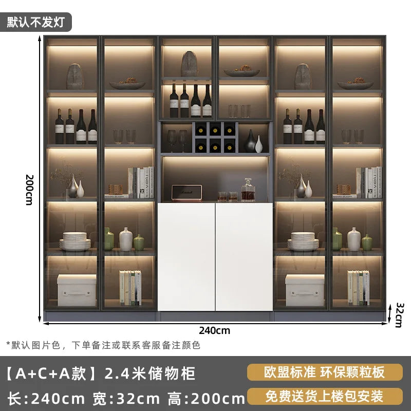 Customized sideboards, high cabinets, light luxury, modern living room storage cabinets, wine cabinets, integrated wall-walled