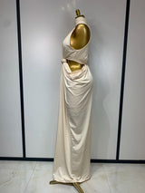 Women Sleeveless Sexy Cut Out Maxi Long Bodycon Dresses Luxury Birthday Evening Party Celebrity Elegant Wedding Guest Dress