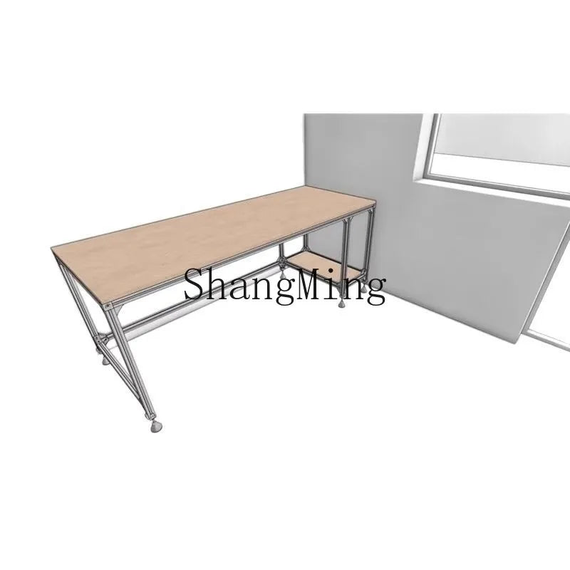 SM new home new wood computer desk workbench desk aluminum profile rectangular table