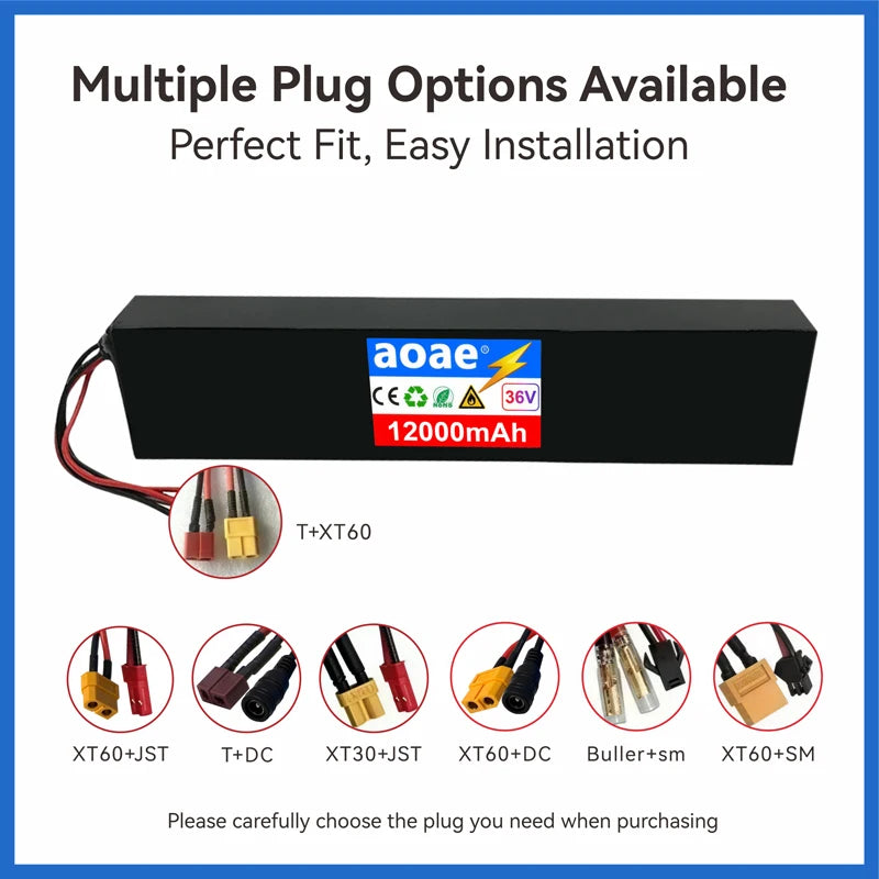36V Lithium Battery Pack 10S4P 12Ah 14Ah 18650 Grade-A Cells 500W-1000W Built-in BMS for Kugoo M2 M2 Pro M2+ Electric Scooter