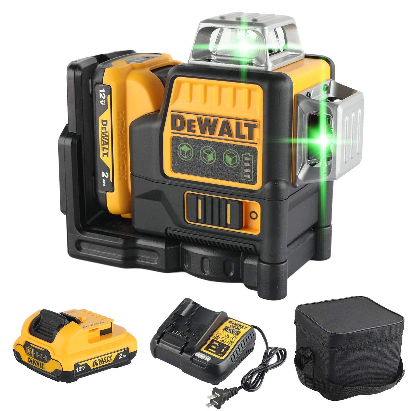 DEWALT 089 12-Line 3-Side 360° Green Laser Level 12V Strong Light