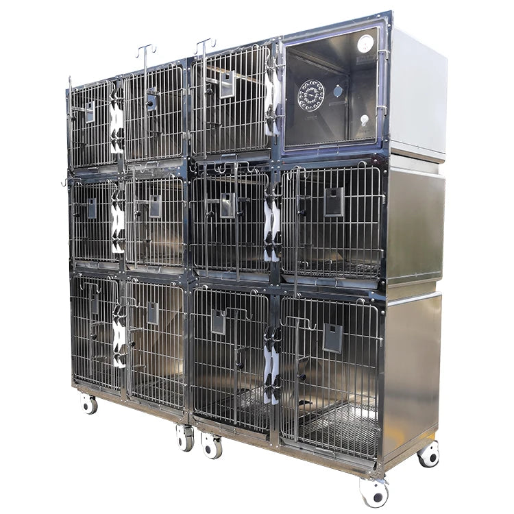 Veterinary Cage Twelve Compartments for Pet Hospital Pet Cages Dog Cat Veterinary