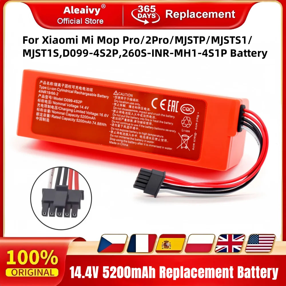 New 100% Original 7000mAh Replacement D099-4S2P Battery For Xiaomi Mi Robot Vacuum-Mop 2 Pro Vacuum-Mop 2 MJSTS1 C101 MJSTP
