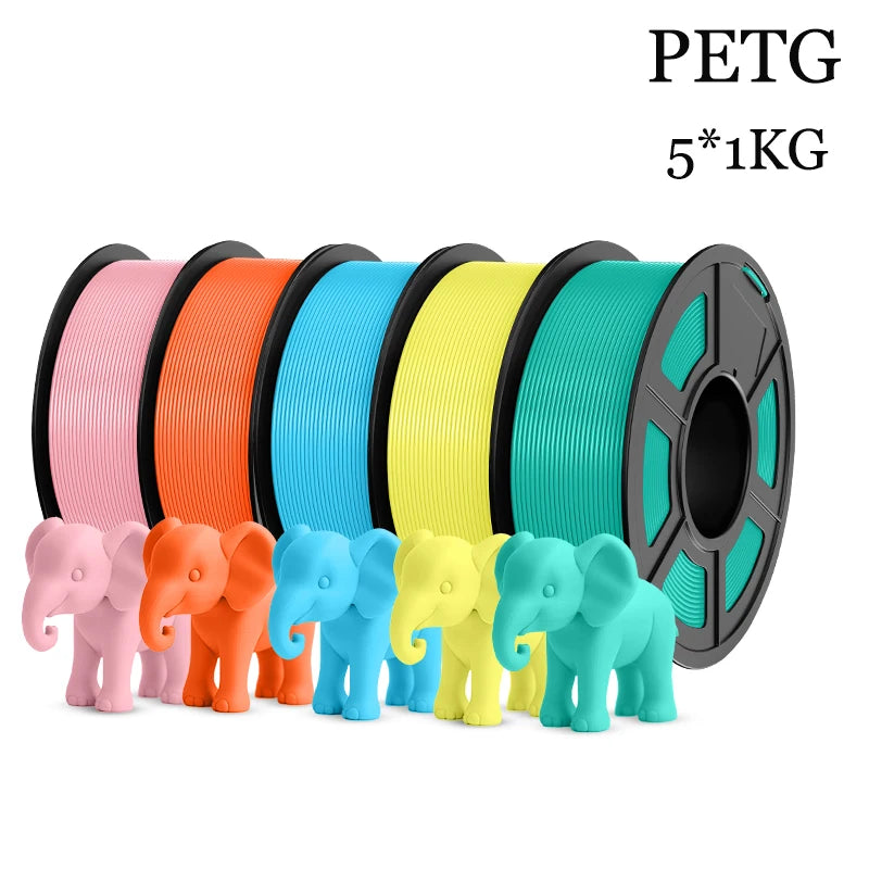 TECBEARS PETG 3D Printer Filament 5KG 1.75mm petg Multi color combination set FDM 3D Printer Materials DIY Gift From US UK DE