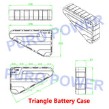 Triangular Battery Box Fits 85pcs 21700 Cells Triangle Case 36V 48V 52V 60V 72V Pre Cut Nickel Strip for DIY EBike Battery Pack