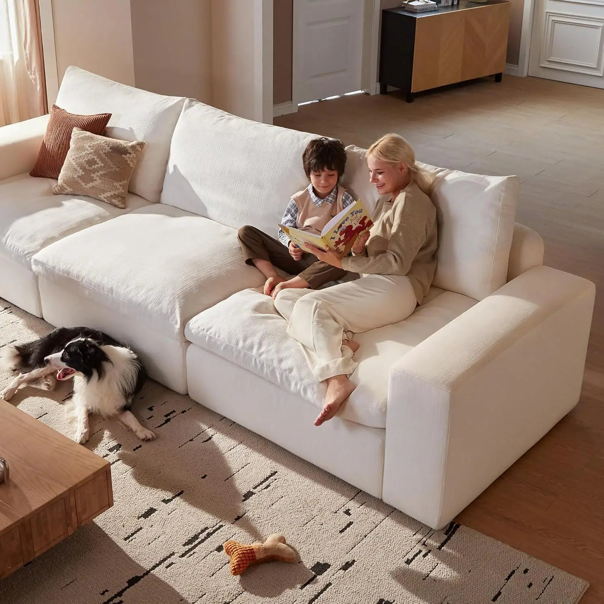 Cloud Couch Sectional 81.1'' Oversized Modular Deep Seat Sofa Comfy White Cloud Couch with Washable Cover for, Customized