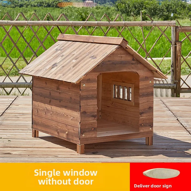 Outdoor Dog House Waterproof Winterproof Wooden Dog Villa Warm Shelter for Dogs Cats