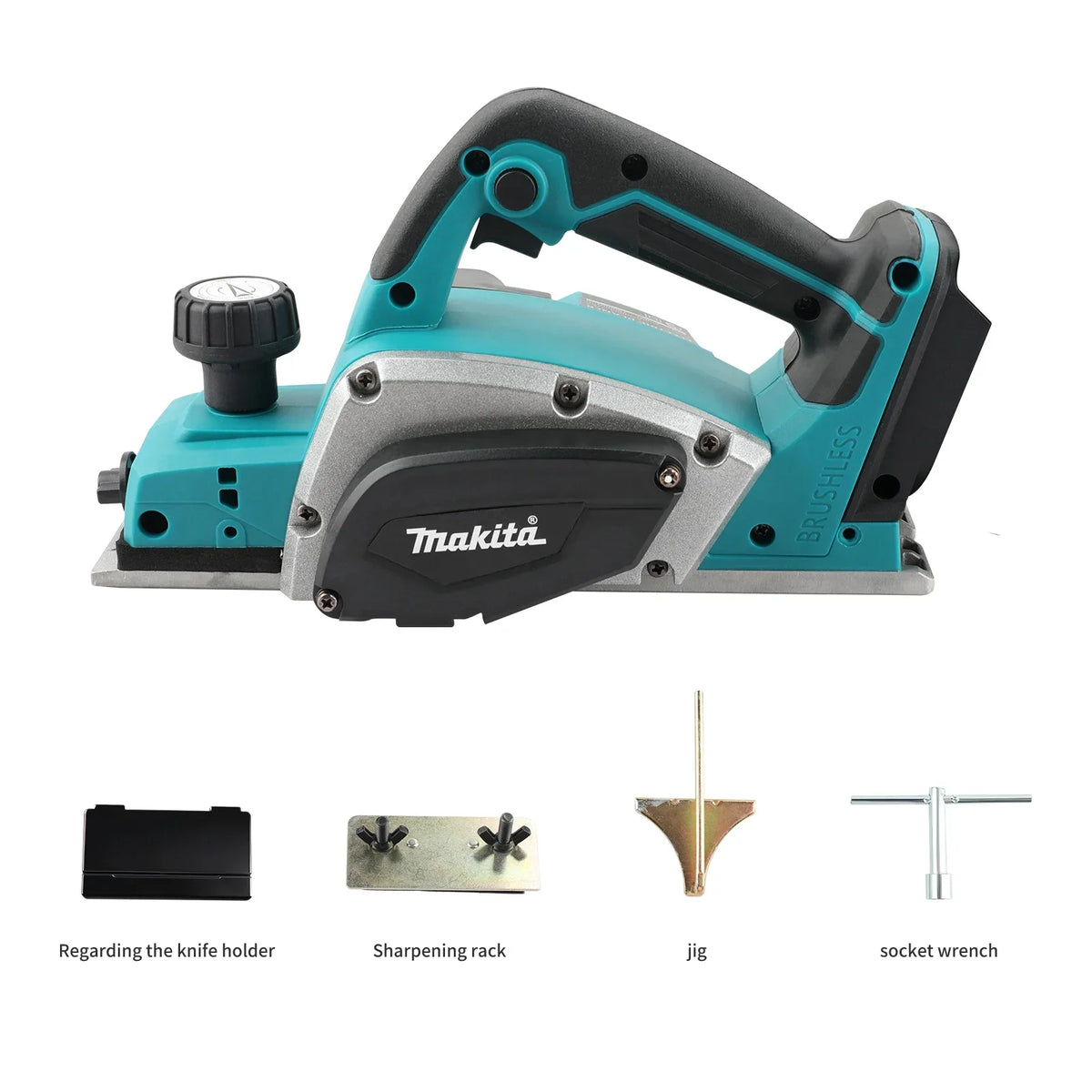 Makita Electric Planer,82mm Planing Width,2.5mm Cutting Depth,15000rpm,650W Power,Ergonomic Grip for DIYWoodworking Board Making