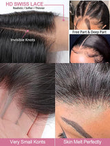 Bone Straight Short Bob Wigs Human Hair HD 13x6 13x4 Lace Frontal Wigs