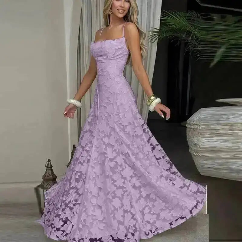 Giyu Sexy Evening Party Dresses Women 2026 Summer Beach Backless Bandage Maxi Long Dress Big Swing Jacquard Holiday Wedding Robe