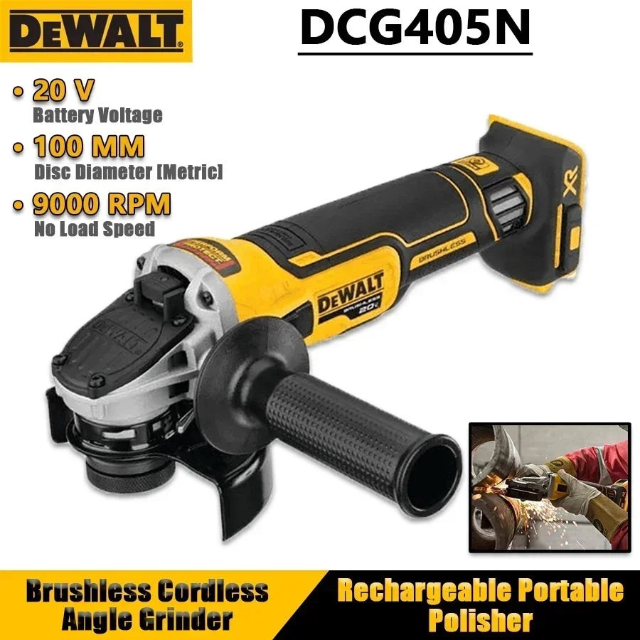 DEWALT DCG405N 20V Brushless Cordless Angle Grinder Cutting Machine Rechargeable Portable Polisher Power Tools (Bare Tool)