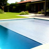 Automatic PC Pool Cover Fully Enclosed Safety, Waterproof Retractable Insulated Slatted Swimming Pool Protection Cover Outdoor