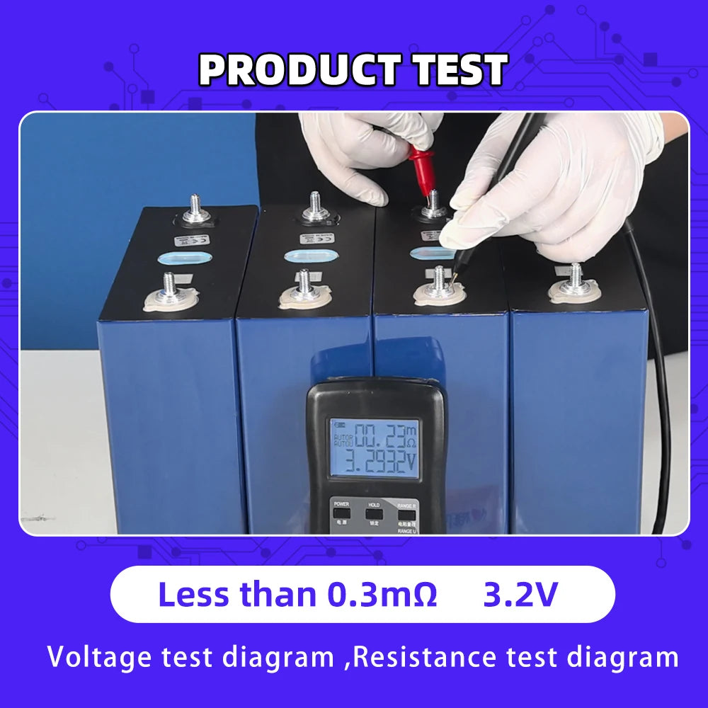 US Stock 320Ah 3.2V LiFePO4 Battery 8000 Cycles Grade A Rechargeable Cells DIY 12V 24V 48V For Solar RV Camping Home Storage EV