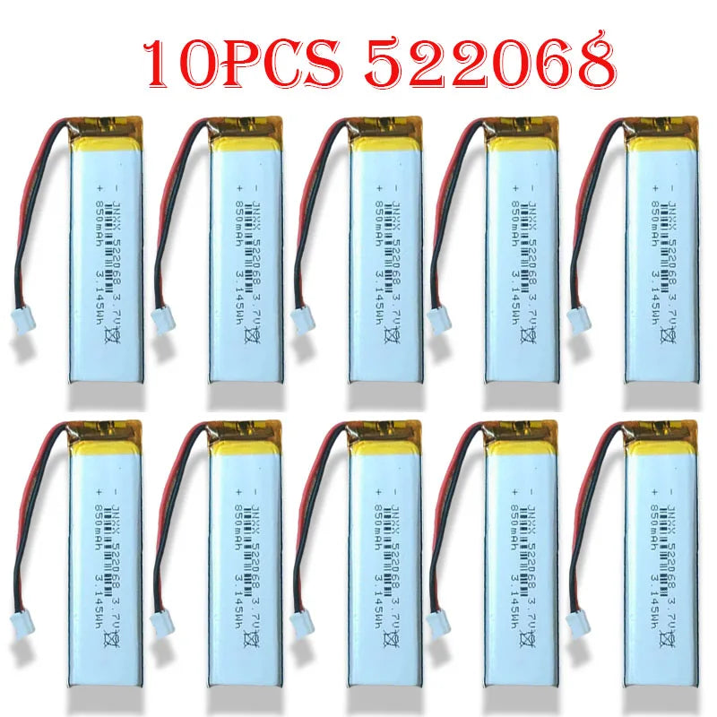 New Original 522068 3.7V 850mAh Rechargeable Polymer Lithium Battery Electronic Products Small Fan Digital LED Light MP3 MP4