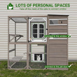 Outdoor catio enclosure, weatherproof, attaches to window, for multiple cats, easy assembly