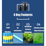 CPF-1500 Fish Tank External Filter Barrel Fish Pond Water Circulation System Plastic Pond Filter Bucket Eco-Friendly