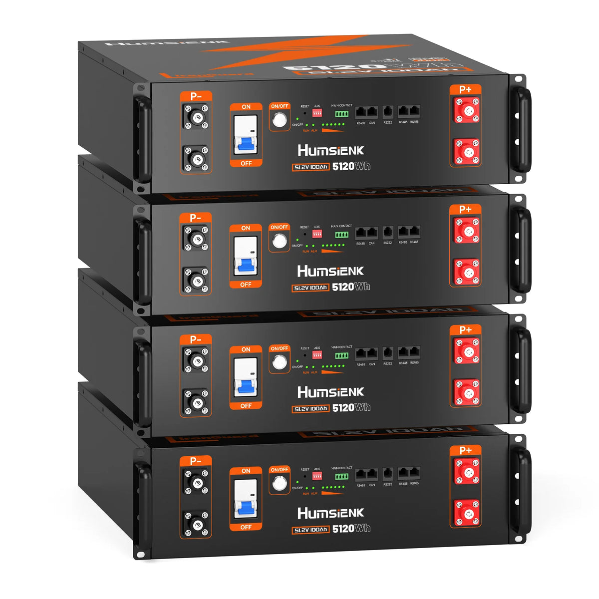 Humsienk 48V 100AH Server Rack LiFePO4 Battery 3U Size With Bluetooth 100A BMS 15000 Cycles For Inverter, RV, Vans, Solar Energy