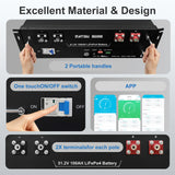 DATOUBOSS 48V 100Ah LiFePO4 Lithium Battery, 5.12kWh 3U Server Rack Battery Built-in 100A BMS, 15,000+ Deep Cycles, Bluetooth & App Monitoring, RS232/RS485/CAN, for Home, RV & Off-Grid Backup