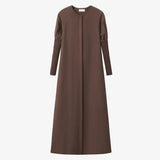 AS AW25 linen smocking sleeve dress high quality linen lady clothes hidden button down design