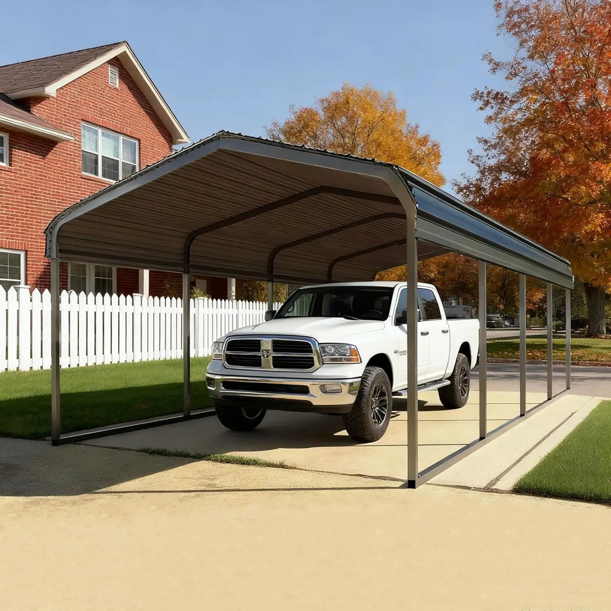 Heavy Duty Galvanized Steel Carport 10x20ft Extra Large All Weather Dual Vehicle RV Boat Shelter Garage Party Tent, Customized