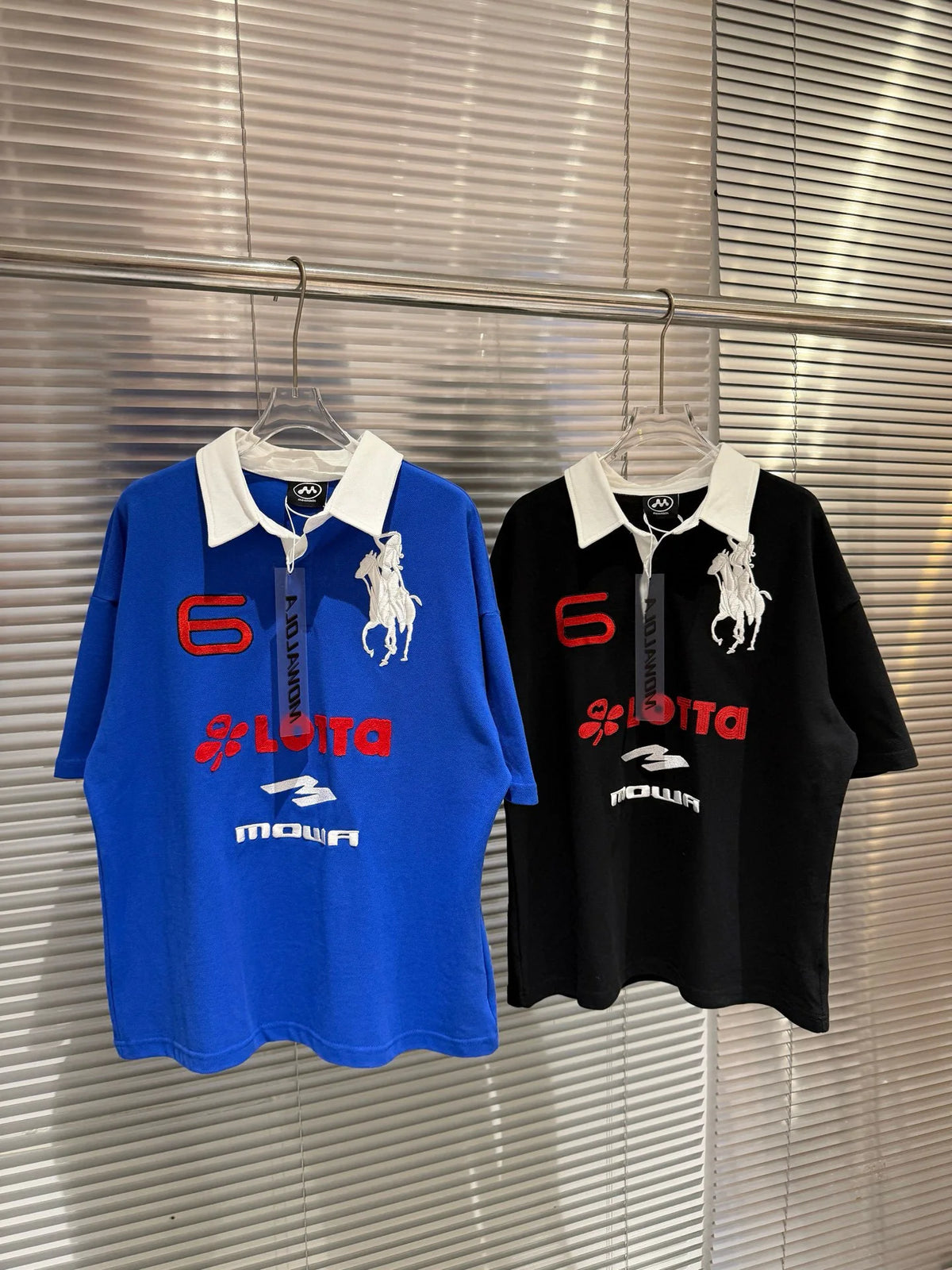 Mowalola Angel Horse Polo Shirt with Embroidery and Slim Fit Short Sleeve T-shirt