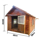Pet Villa House with Outdoor Fence Outdoor Waterproof Dog Kennel Solid Wood Dog House for Medium and Large Dogs Pet Supplies