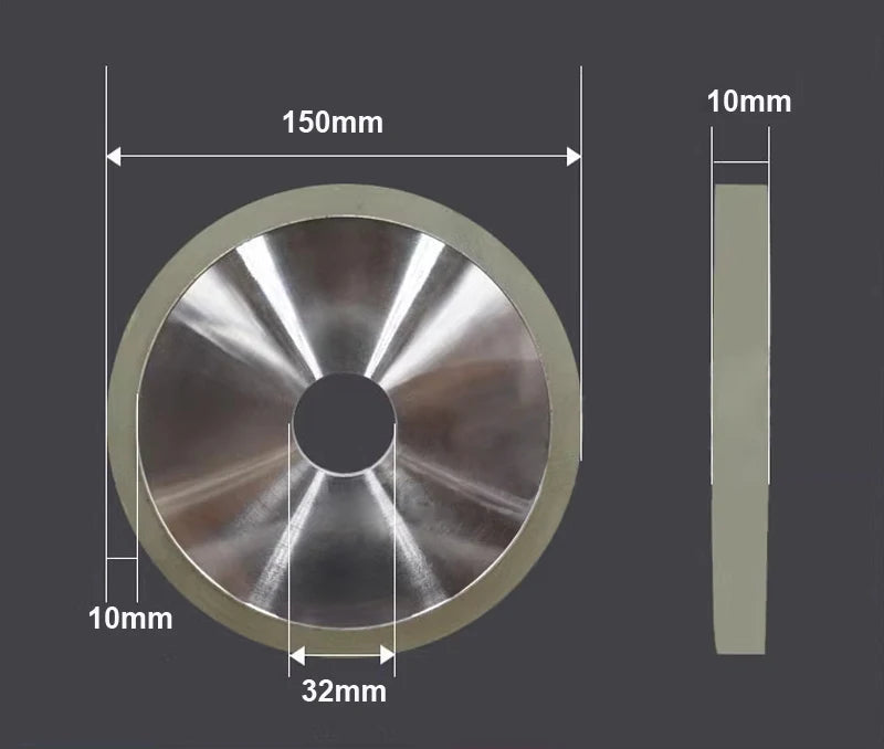 Diamond Grinding Wheel P150*10*10 Grinding Turning Tool Steel Alloy Tool Drill Bit Milling Cutter