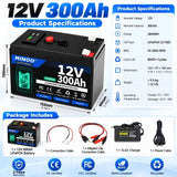 LIFEPO4 12V 21700 300AH Battery Is Integrated with BMS 200A for RV Solar External Rechargeable Network Lithium Iron Phosphate