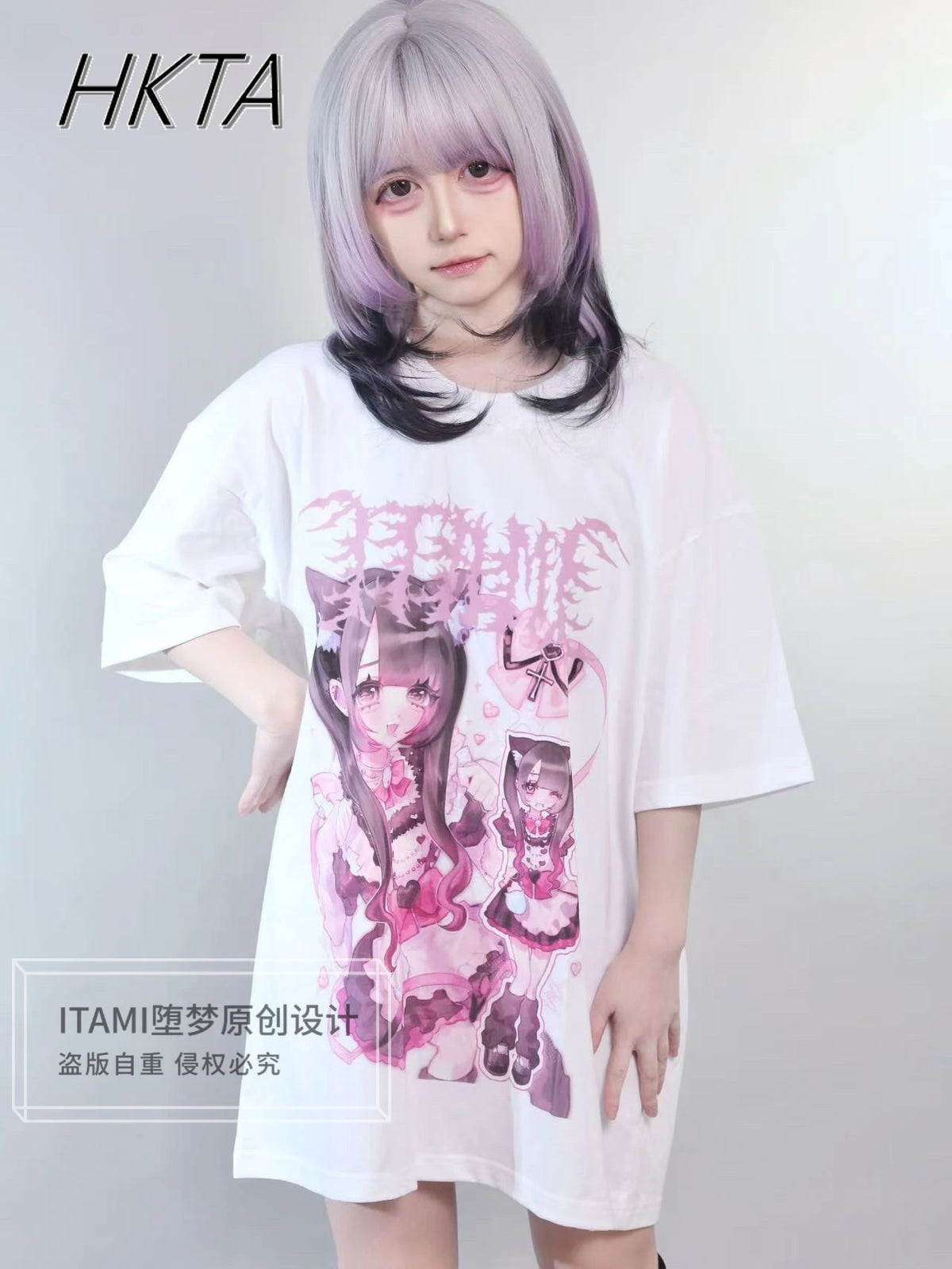 Subculture Summer Off-shoulder Round Neck Short-sleeve T-shirt Mine Series Sweet Creative Y2K Loose Casual Balck Graphic T Shirt
