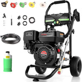 4200PSI Gas Pressure Washer 4.0GPM Commercial Power Washer Gas Powered 212cc 7.0 HP Engine Includes 0.7L Soap Tank 5 QC Nozzles