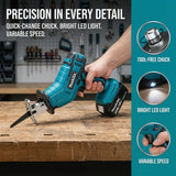 Makita 18V Electric Reciprocating Saw Cutting Wood Metal PVC Pipe Adjustable Speed And Replaceable Blade Chainsaw