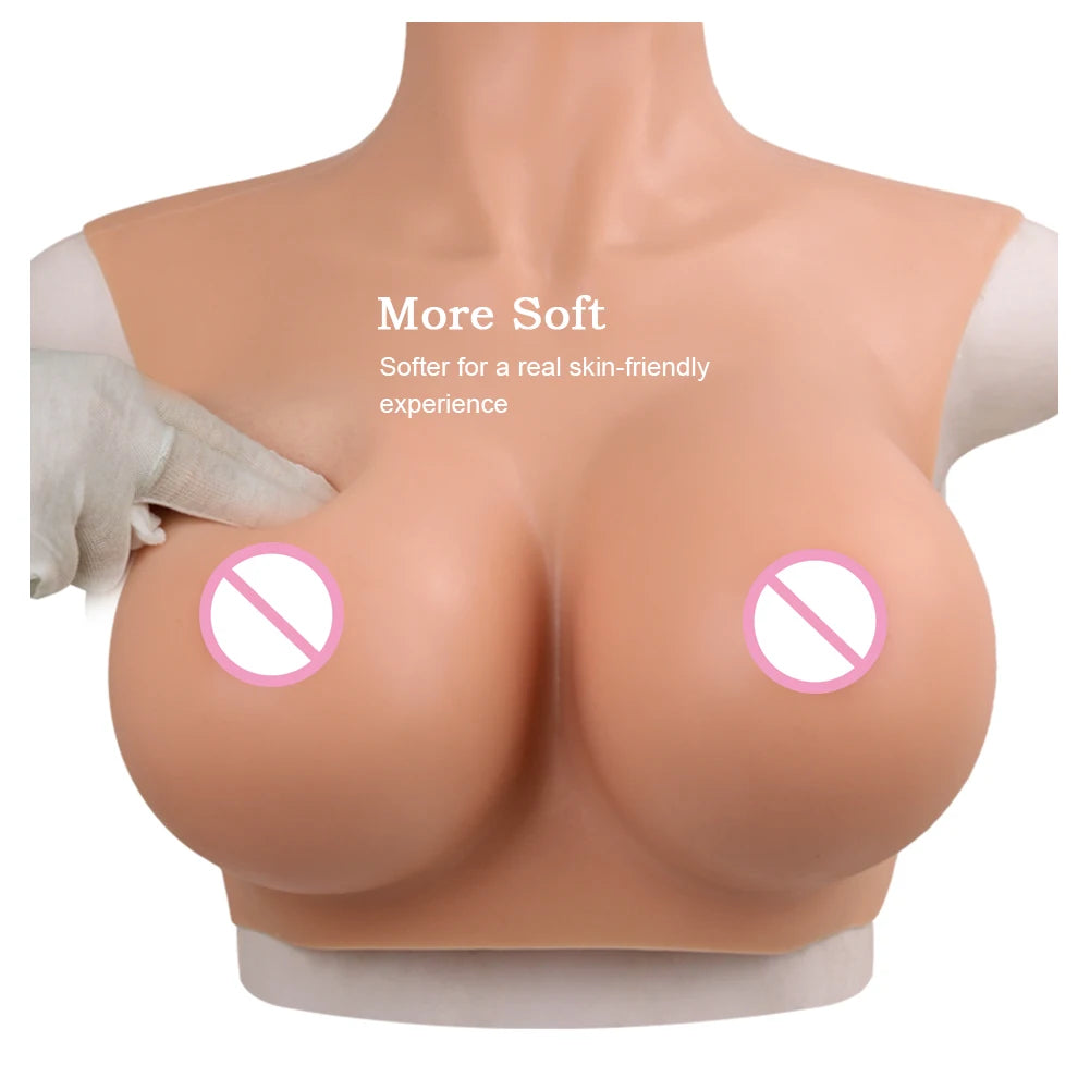 Thin Silicone Fake Boobs Breast Forms Breastplate for Cosplay Dragqueen Crossdressing Crossdresser
