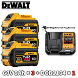 100% Original Dewalt 20V Battery 2AH 9AH Li-Ion Replacement Battery Charger Combo DCB202 DCB609 DCB209 DCB206 Power Tool Battery