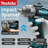 Makita 18V Brushless DTW1000 Torque Electric Air Cannon Tire Repair Removal Wrench Power Tool Applicable Makita Battery Home DIY