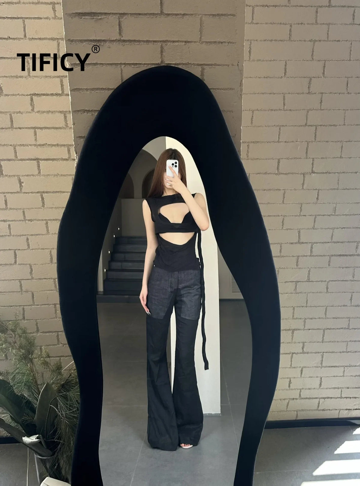 TIFICY High Street Cotton Hollow Out Tank Women's Style Personality Fashion Big Hole Design Outer Vest Top Tee Tanks Tshirt Tops