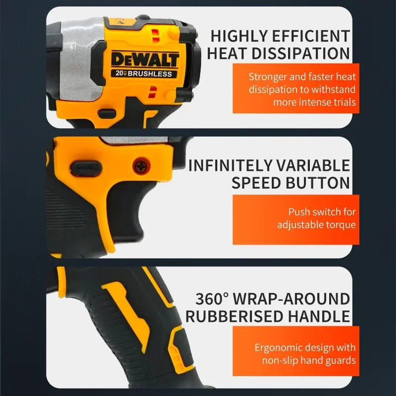 Dewalt DCF922 Brushless Impact Wrench Cordless Driver Large torque Variable Speed Electric Wrench 20V Rechargeable Tools