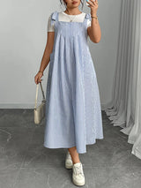 GIBSIE Plus Size Solid Tie Shoulder Overalls Dress For Women 2026 Summer Casual Loose Sleeveless Maxi Long Dresses with Pockets