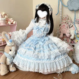2025 New Victorian Sweet Lolita Dress Women Kawaii Cute Lace Ruffles Flower Wedding Bow Japanese Retro Elegant Princess Dresses