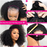 Burmese Curly Wig Human Hair 12A Brazilian Virgin Jerrry Curly Half Wig Human Hair 3In1 Seamless Flip Over Glueless Wear and Go