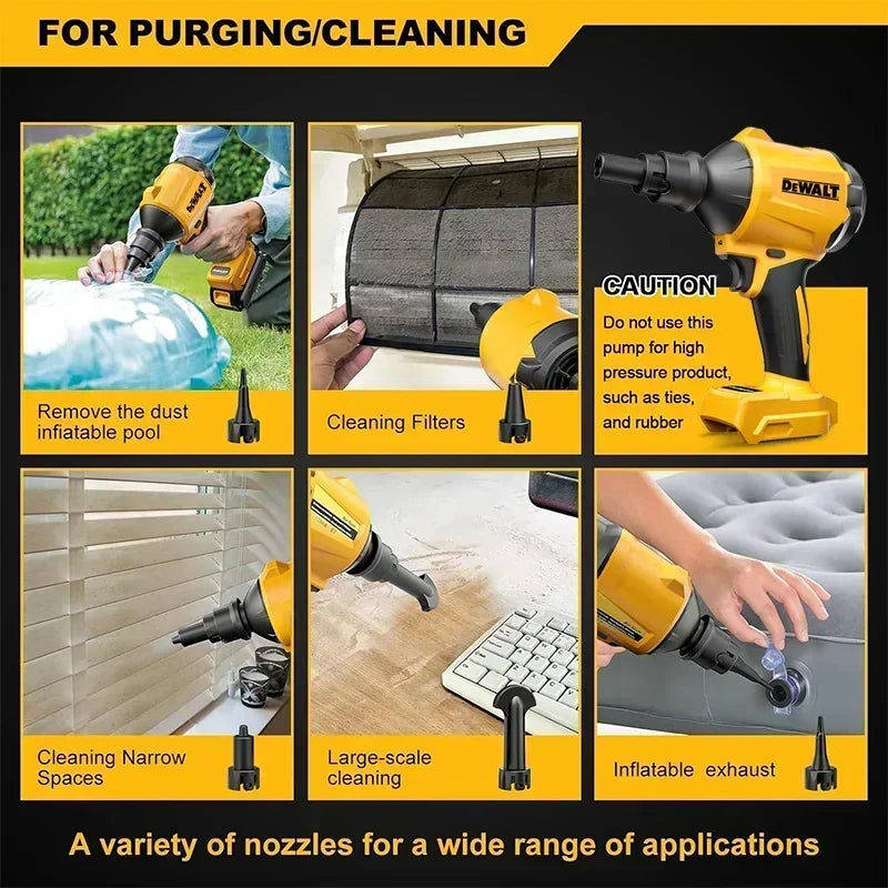 Dewalt Cordless Air Dust Removal Gun Brushless Air Blower With Nozzle Multifunction Dusting Machine Inflator For Dewalt 20V